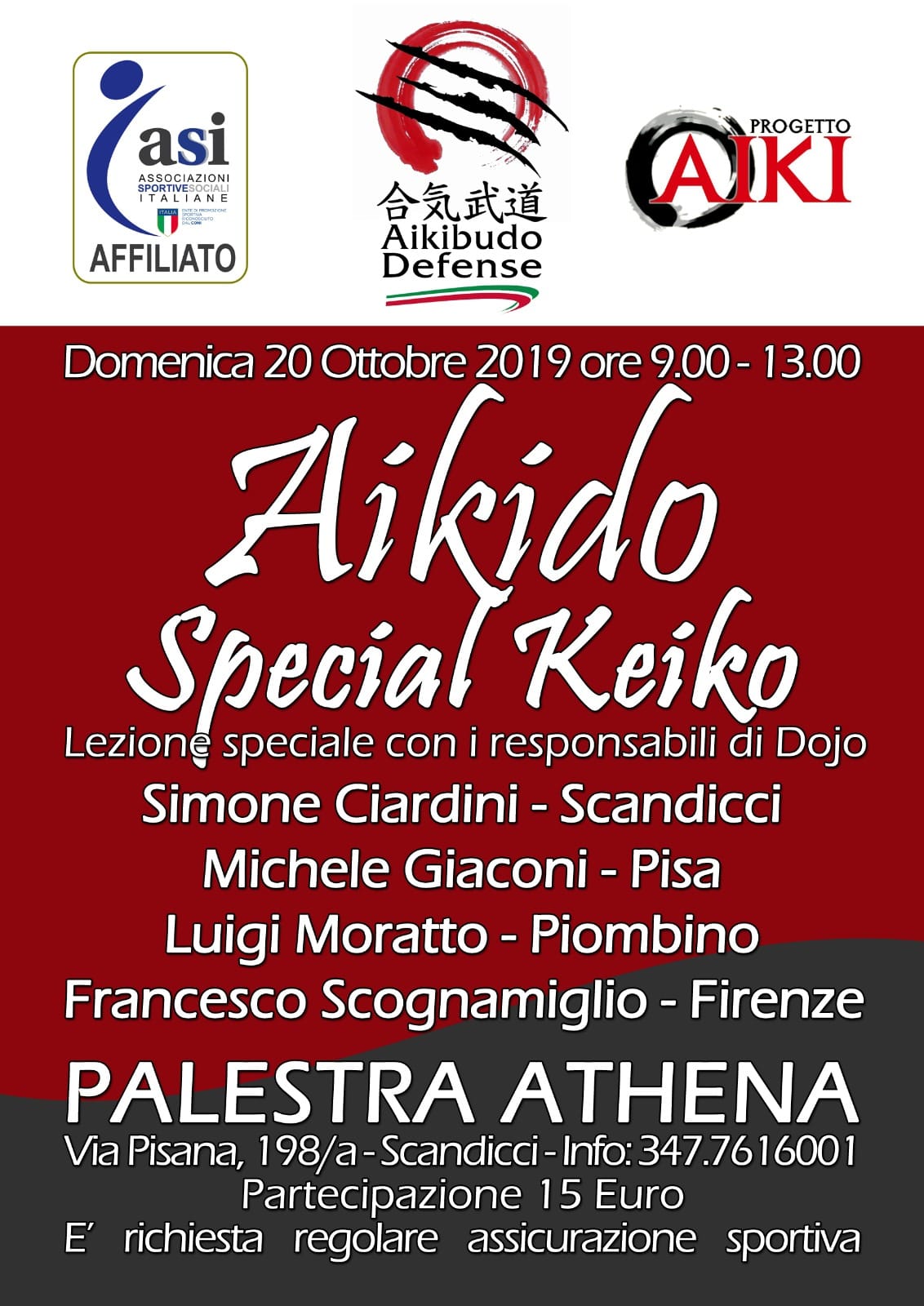 Aikido special keiko, Simone Ciardini, Michele Giaconi, Luigi Moratto, Francesco Scognamiglio, Scandicci